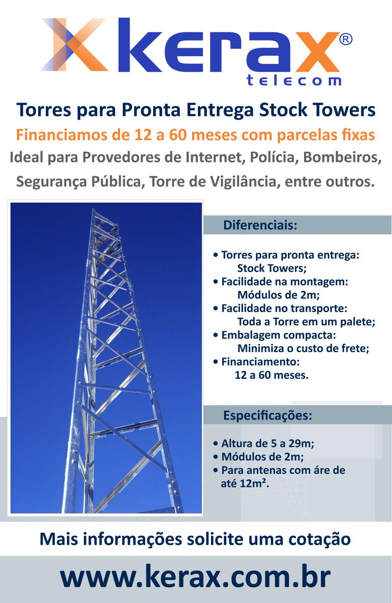 KeraxTelecom's tweet photo. @KeraxTelecom na Netcom 2015 de 25 a 27 de agosto Expo Center Norte stand 86 A na Rua F com torres da @TrylonTSF http://t.co/DuomoGM91X