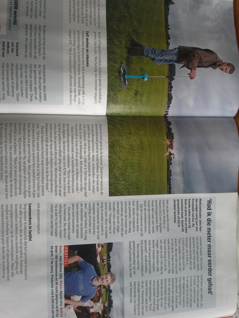 ArjanHulsman's tweet image. John Hutten met de EC10 #grashoogtemeter #platemeter in de @Boerderij_Rund belang van #farmwalk #opdegrashoogte.nl