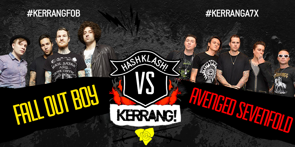KerrangTV's tweet photo. Fall Out Boy and Avenged Sevenfold fans - you're up in today's HashKlash!! Vote now - #KerrangFOB or #KerrangA7X http://t.co/btnwqzaI20