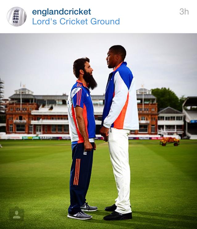 UScricketguy's tweet photo. Who needs Mohammed Ali... #FloatLikeAButterflyStingLikeMOEEN @MoeenAli @anthonyfjoshua http://t.co/ZZdrq1MgYw