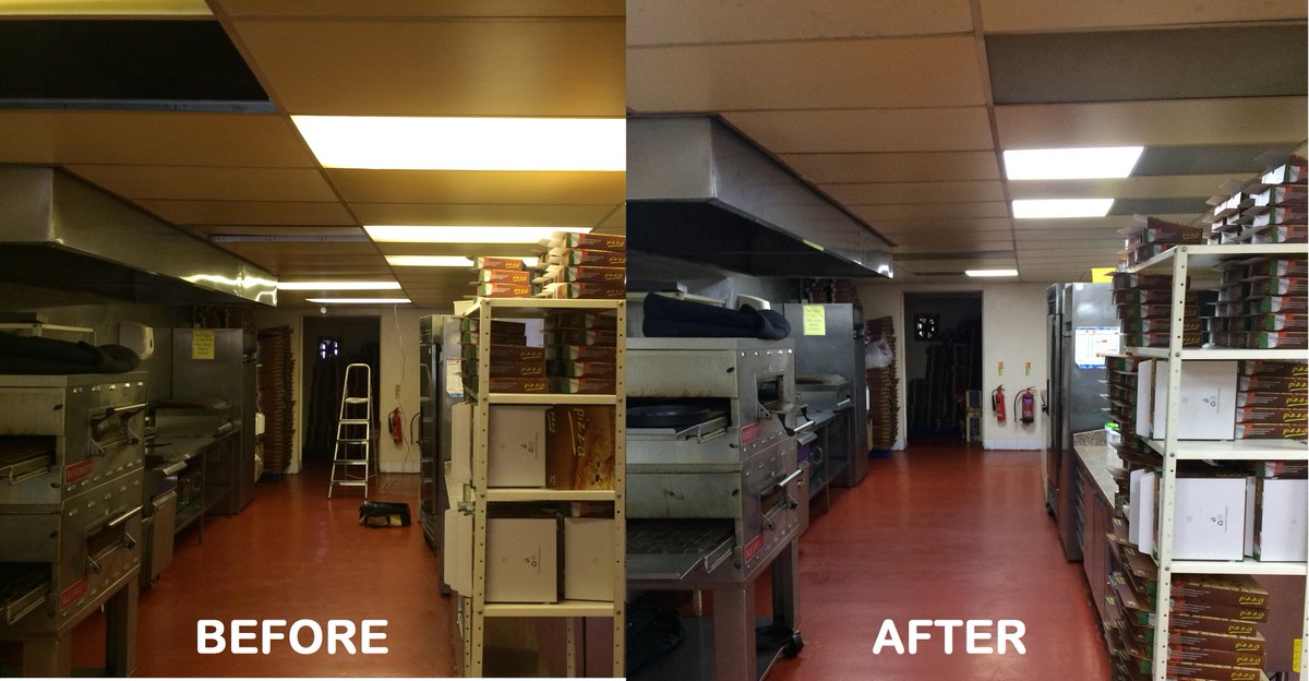 HalfpriceLED's tweet image. Check out the before &amp;amp; after @AntonsPizza 
Less light more bright! Huge difference got to love LED &amp;lt;3
#LED #lighting