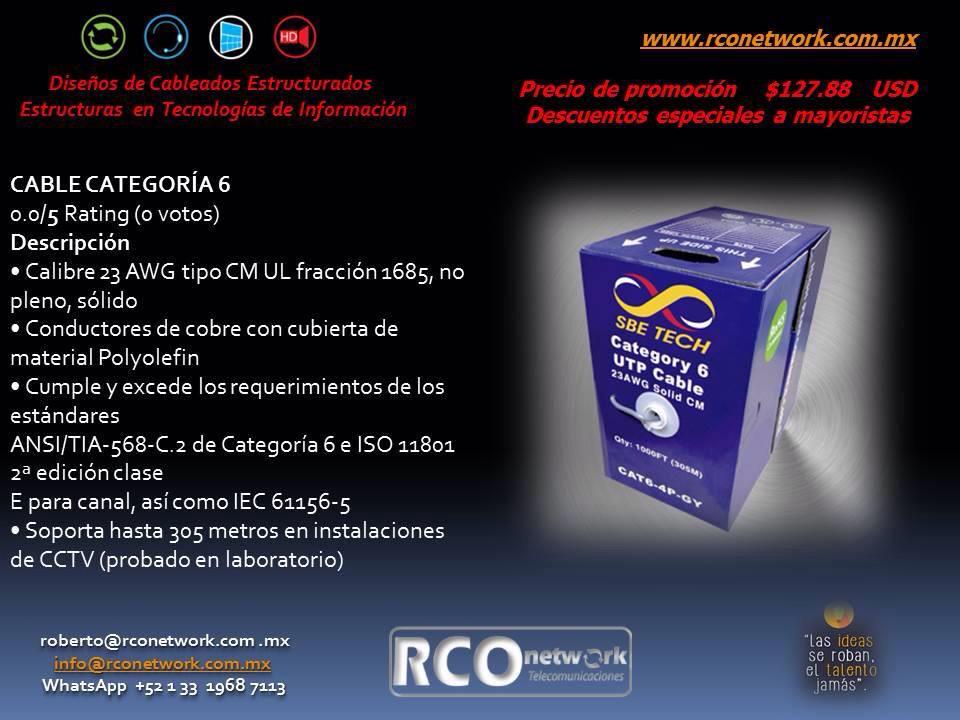 rconetwork12345's tweet photo. Cable UTP Cat. 5e y 6, espacial redes de voz, datos y CCTV, @retweet_mexico @GDLofertas @institutopyme http://t.co/Rfi71109u6