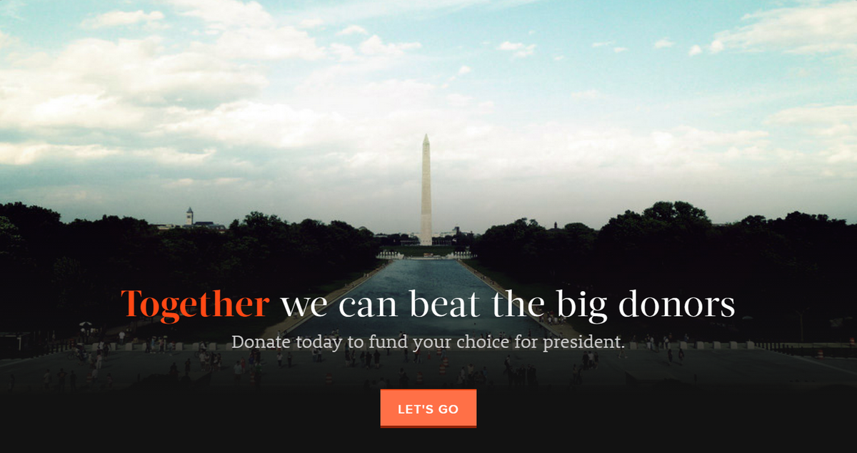 CrowdBlueHQ's tweet photo. #RT if you agree: TOGETHER, we can beat the big donors! Act now: http://t.co/v5ijLSpYwU http://t.co/4HyyBmwkl7