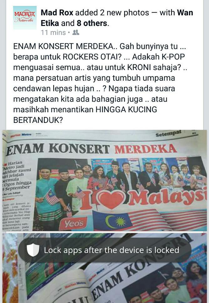 Dino_Gombak's tweet photo. 6 konsert merdeka sempena #31ogos tapi tak ramai pemuzik dan artis di panggil @sallehsaid @DrRaisYatim #Keluhan http://t.co/oLJHtMFyin