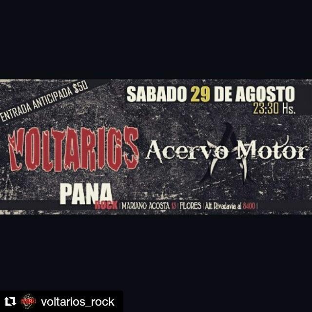 Jueves entradas a la venta!!   

#VOLTARIOS #29deAgosto #PanaRock