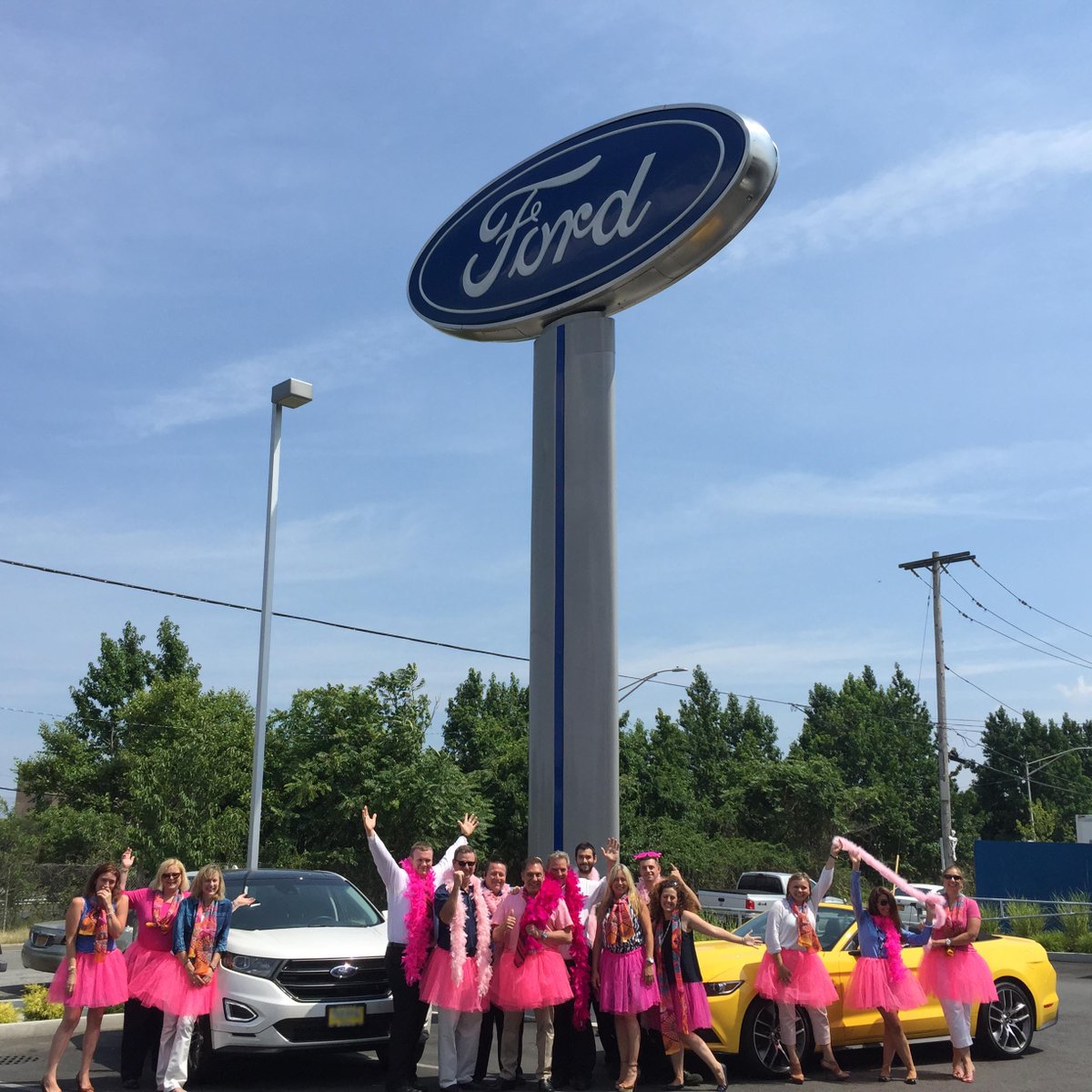 KomenGreaterNYC's tweet photo. Always trust a @TriStateFord Dealer in a tutu! #TutuTuesday is powered by Ford - we challenge @NYCFC to tutu next! http://t.co/setypKG0AX