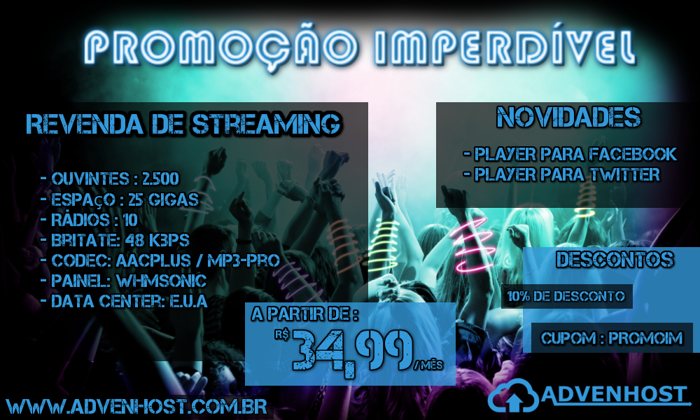 adven_host's tweet photo. Compre hoje sua revenda de Streaming! Cupom: PROMOIN
Planos: http://t.co/QNVKfDrDWl http://t.co/6yv8lSiwHj