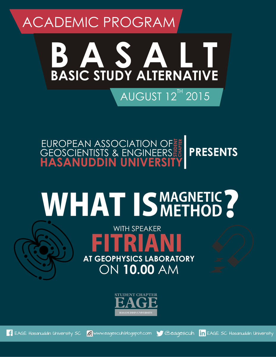 eagescuh's tweet photo. Our BASALT coming back on august 12th, 2015. Magnetic Method will be the main topic in this discussion.

#EAGESCUH. http://t.co/NPnAXn4ARU