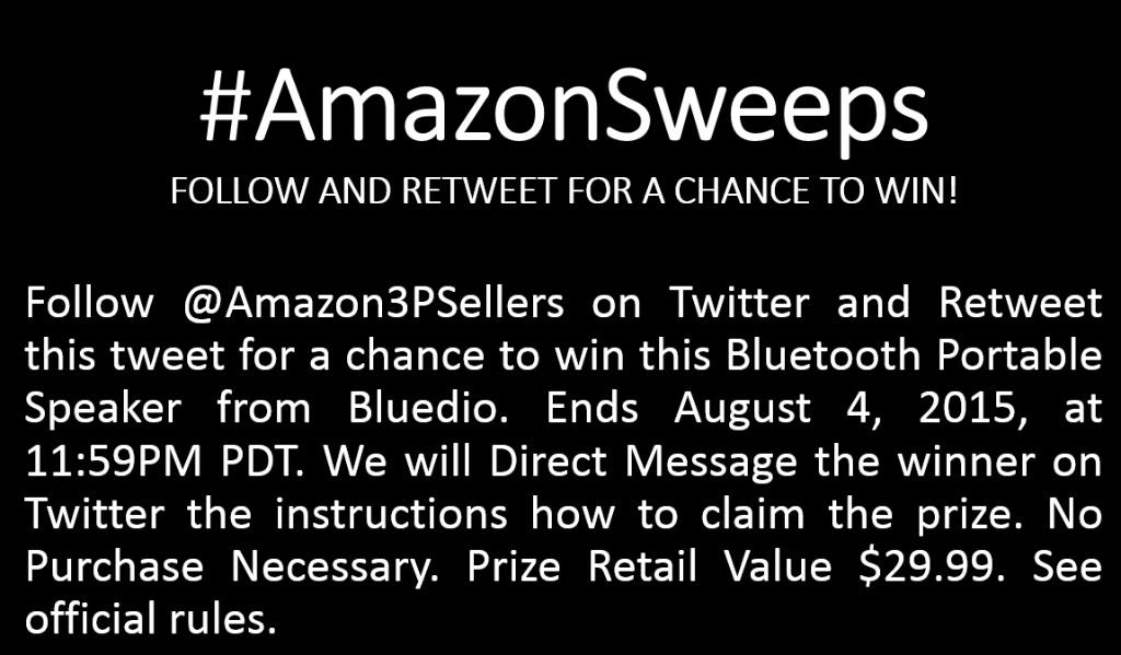 Sell_on_Amazon's tweet photo. Follow + RT for a chance to win a @Bluedio_Page Speaker
http://t.co/r4CLlyiUOZ
http://t.co/k1sA3VoHSV
#AmazonSweeps http://t.co/rbsn4GZBXS