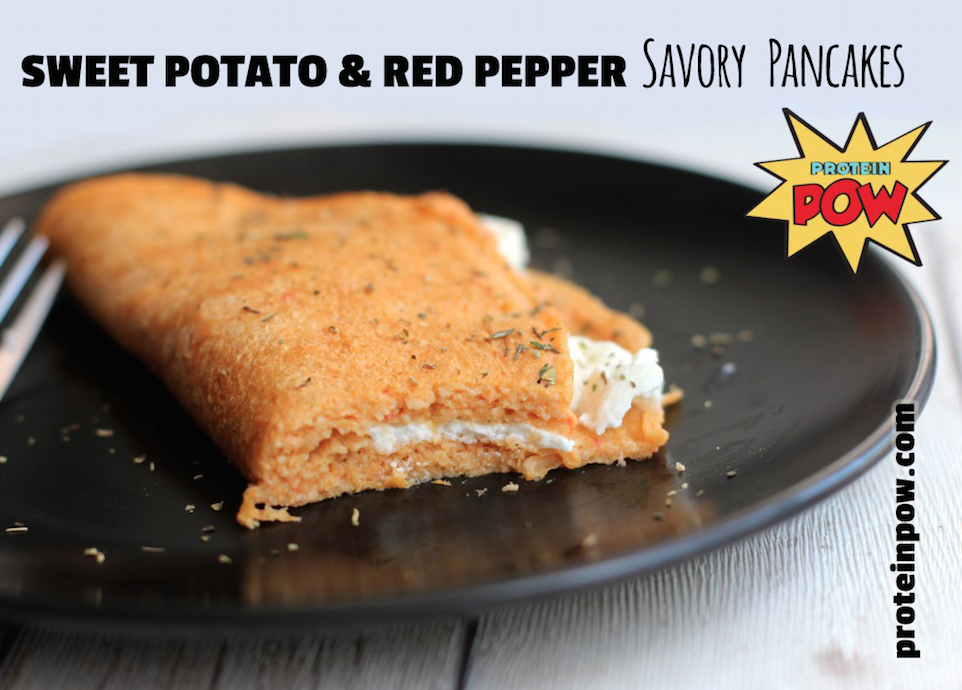 proteinpow's tweet image. #Glutenfree Red Pepper &amp;amp; Sweet Potato Savory Pancakes: proteinpow.com/2015/08/red-pe… - with @2chicksproducts!