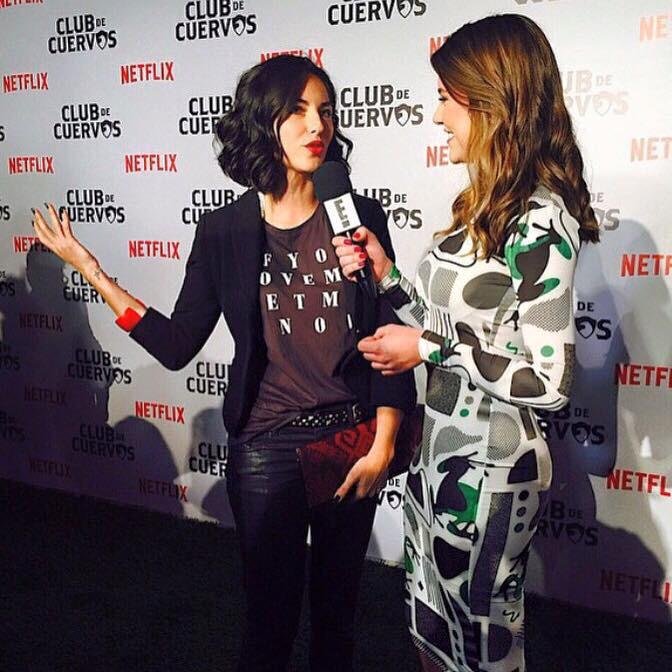 PageCollection's tweet photo. . @letysaha en un total look PAGÉ durante una entrevista en la red carpet de #ClubDeCuervos.

#aboutlastnight http://t.co/b9JdG7zYCb