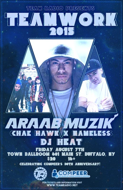townballroom's tweet photo. This Friday!!! @araabMUZIK @chaehawk @thanks2dalames @DJHeat @TeamRadioLLC. Get on it folks!! #TEAMWORK2015 http://t.co/cg1mC38HWz