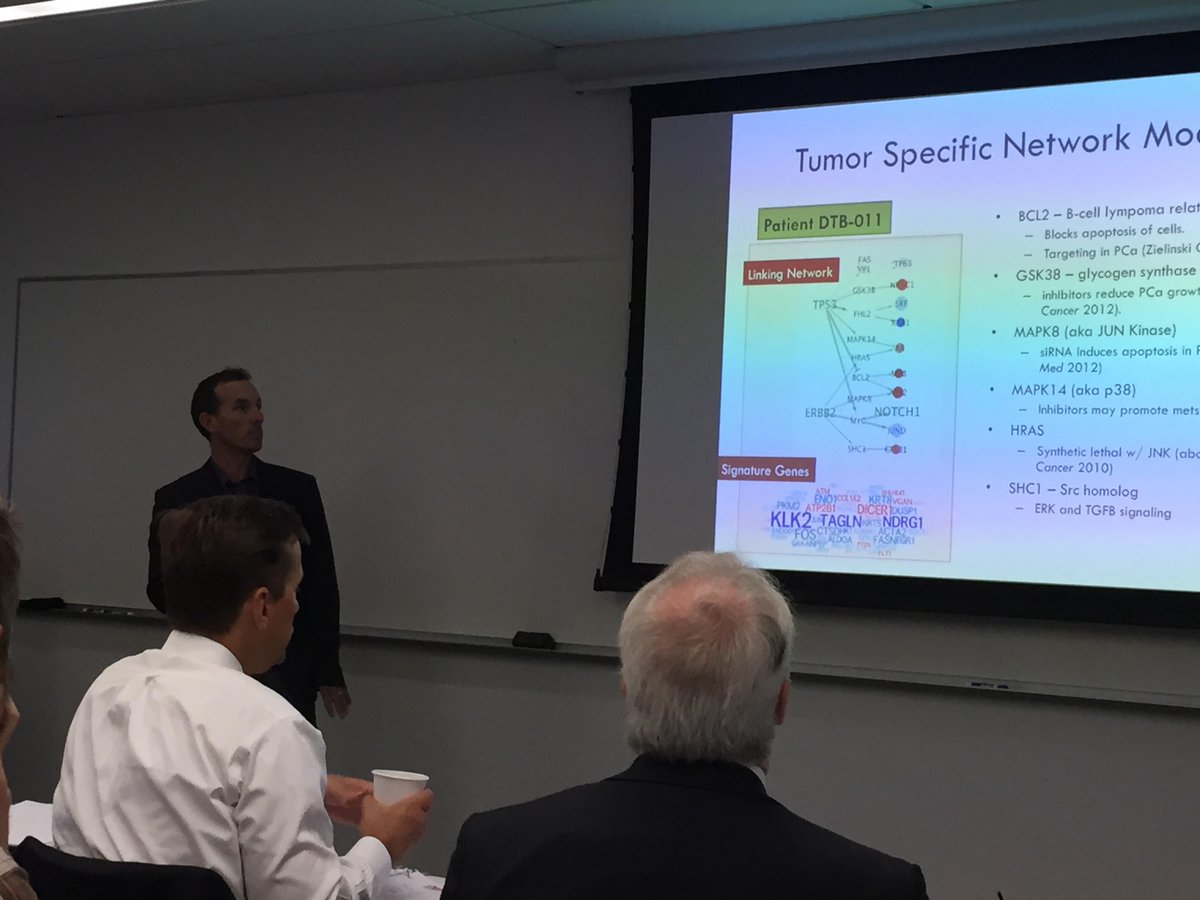 Dream Team Bioinformatician Josh Stuart presents newest prostate cancer modeling to @PCFnews @SU2C @AACR reviewers