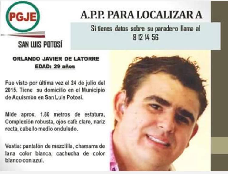 Se Busca Orlando Javier de la Torre 29 años #SLP #Aquismon #HuastecaPotosina