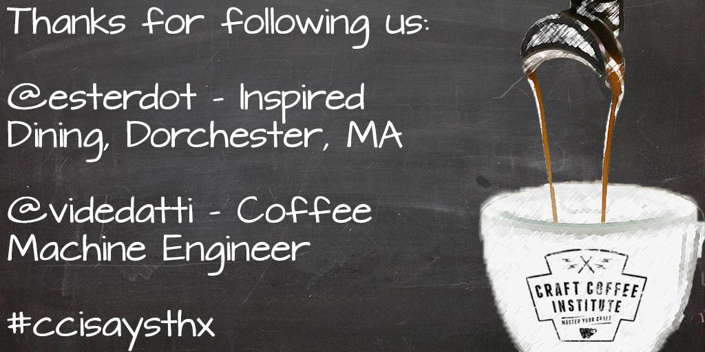 craftcoffeeinst's tweet photo. @esterdot @videdatti Thanks for following us! You deserve an espresso. #learnaboutcoffee #ccisaysthx #yourock http://t.co/vYwPC4Z8he