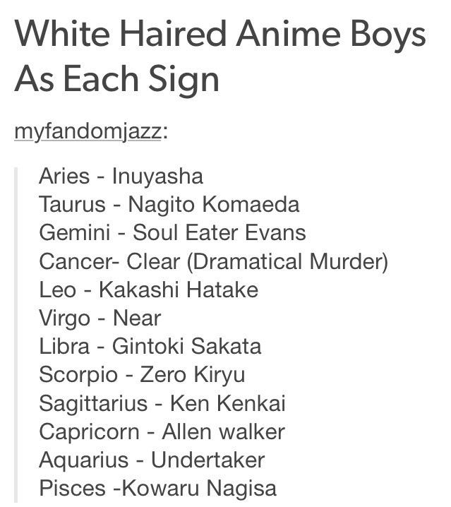 Anime Astrology on Tumblr