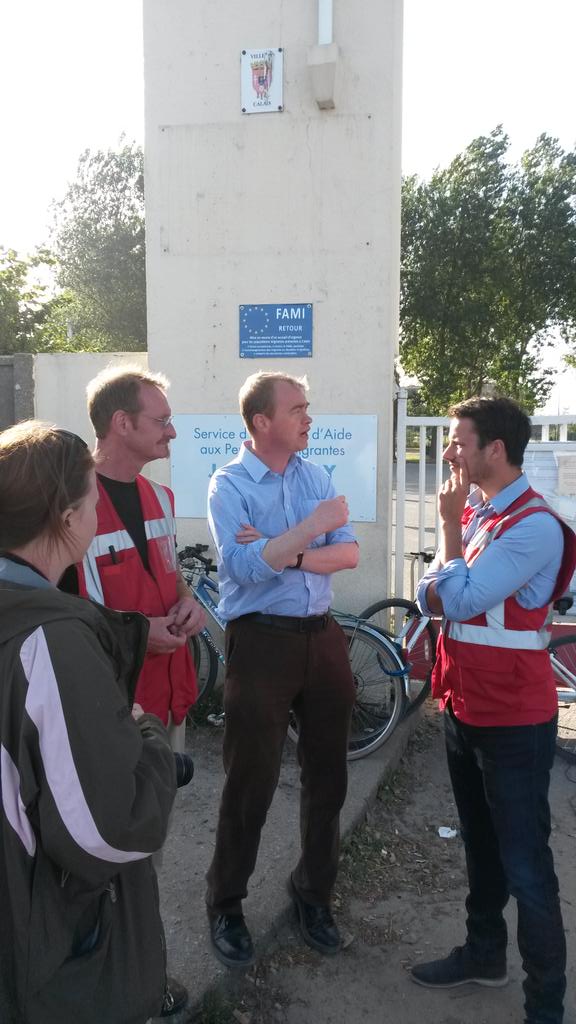 timfarron's tweet photo. I've been in Calais today meeting with refugees and NGO workers to learn about the situation on the ground http://t.co/1kIJncgmDV