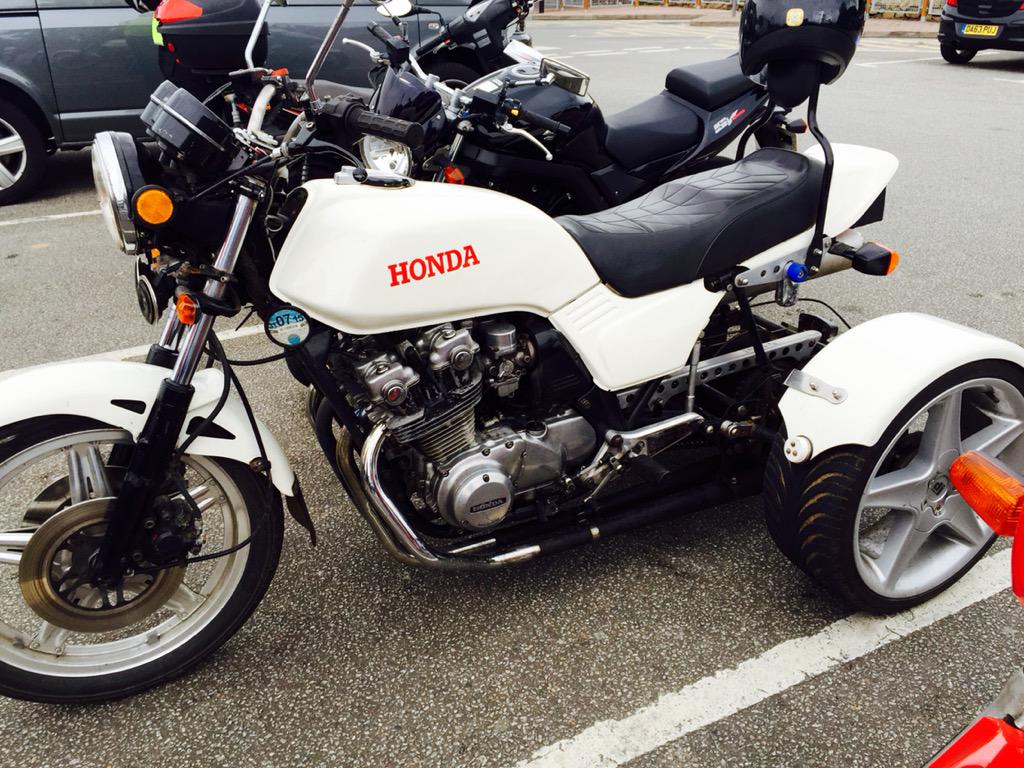 Torquepen's tweet photo. Scratching my head as to why this Honda #Trike has five exhaust silencers? Maybe I'll ask the owner later http://t.co/j8APxXly3r