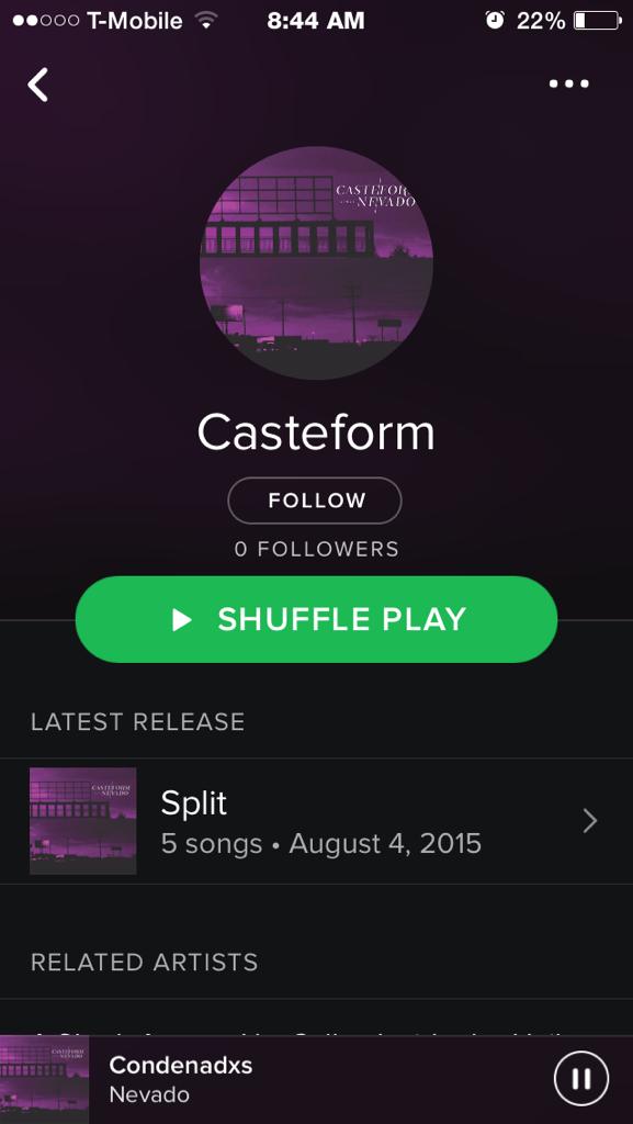 Casteform's tweet photo. Check out our split with Nevado on Spotify! http://t.co/qUOElWpKIn