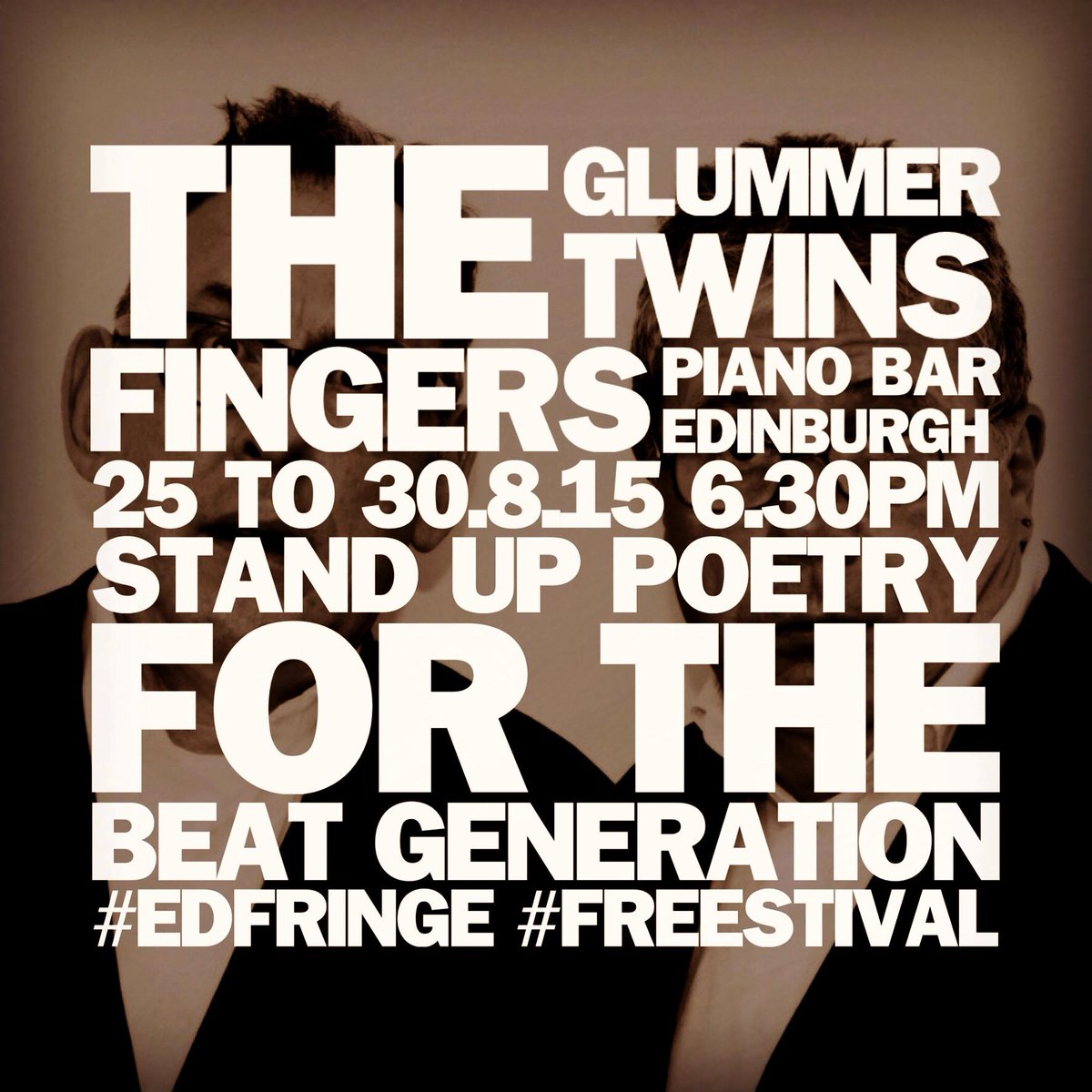 SidArkwright's tweet photo. .. me old mates @theglummertwins are off to @edfringe soon .. stand up poetry for the @SagaUK generation .. http://t.co/LDg4KQO5Tg