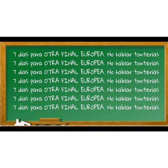 antonio1969sosa's tweet photo. Siete días para OTRA. F I N A L. EUROPEA,  dejar de pensar en tonterías. http://t.co/8VBbs7JsXa