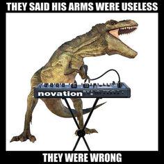 ROCKWORLDEAST's tweet photo. Rock on T-Rex! You play your prehistoric heart out! Remember guys, follow your passion! #funny #dinosaur #music http://t.co/CBj0xeflP1