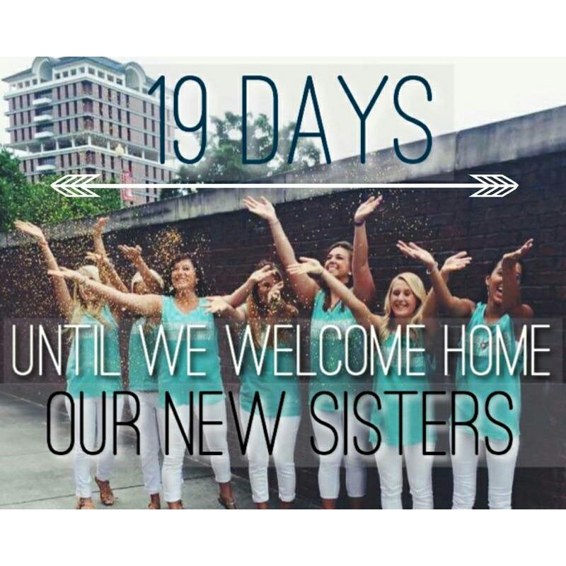 AlphaXiDeltaJSU's tweet photo. 19 short days until we welcome our new sisters home! http://t.co/ISc6PeiPDO
