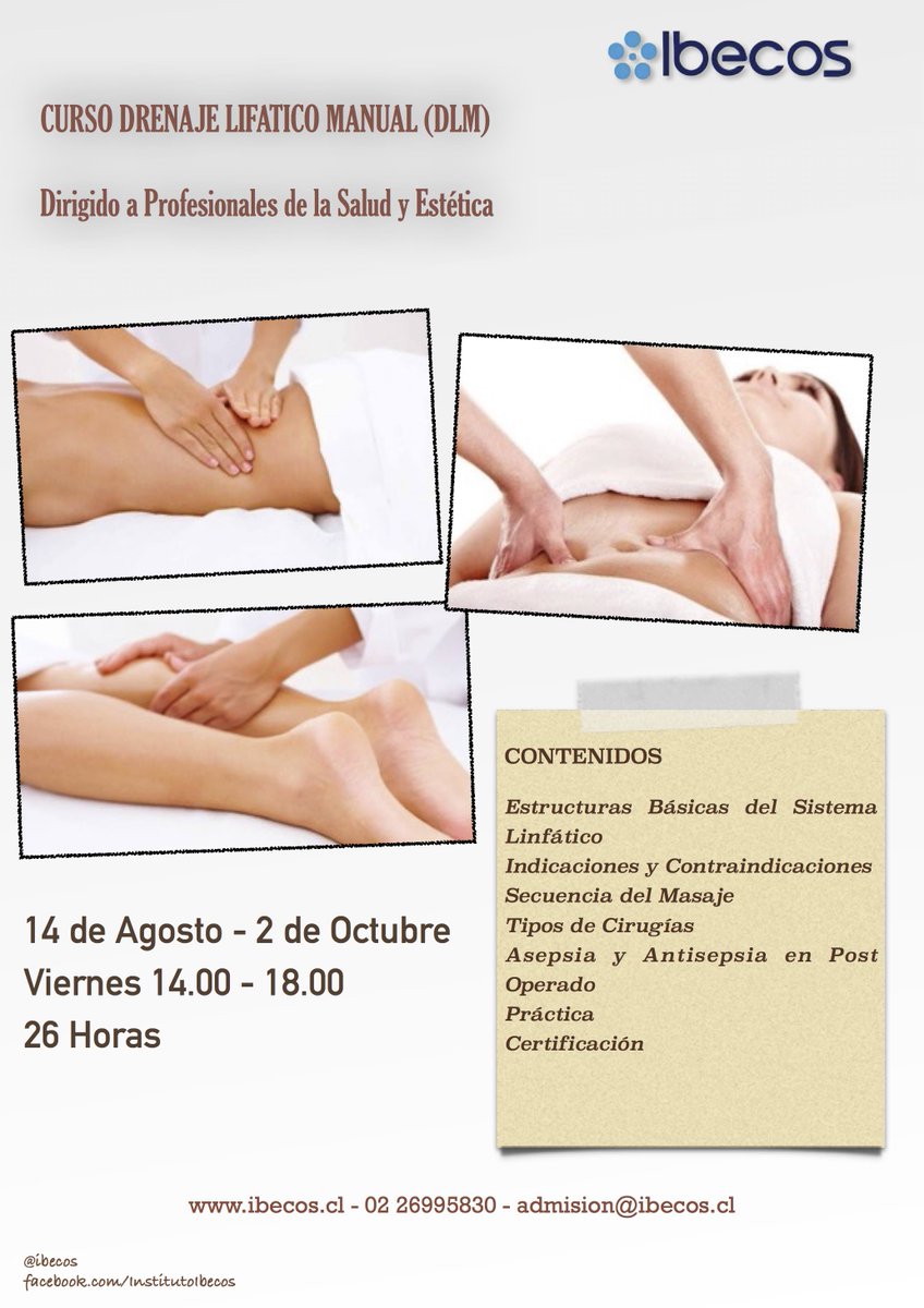 ibecos's tweet photo. CURSO MASAJE DESCONTRACTURANTE DLM
Inicio del Curso 14 de Agosto
26 Horas
Valor: $180.000

 http://t.co/Yi77VEw2IQ http://t.co/Q9uR4fm2VL