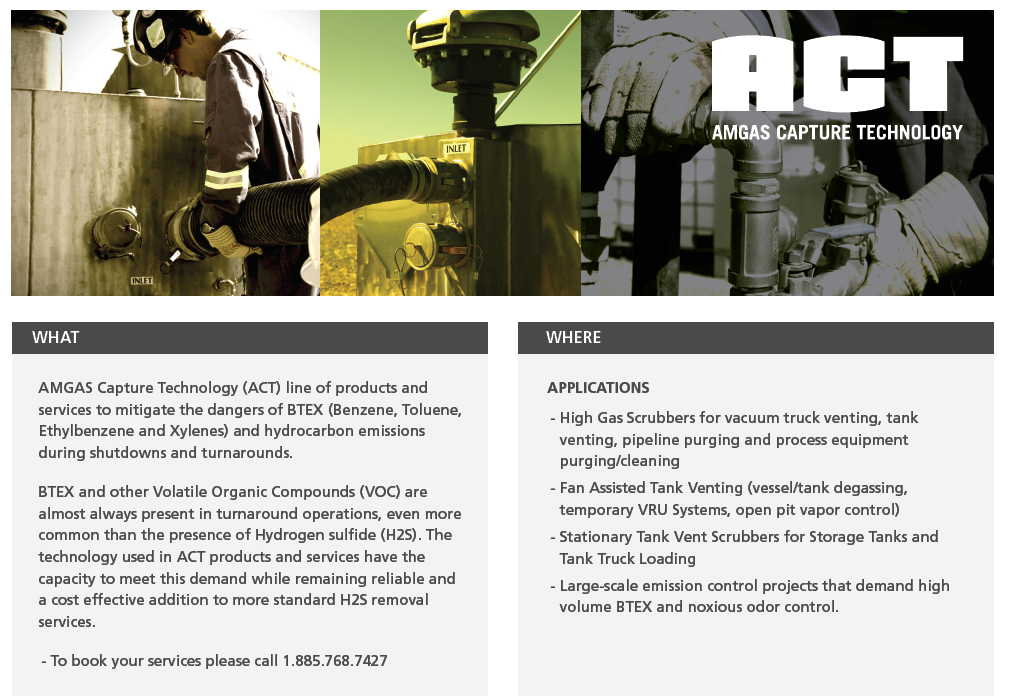 AMGAS_H2S's tweet photo. Our ACT process eliminates harmful emissions during Shutdowns and Turnarounds. http://t.co/f6RG2xuquR http://t.co/0L6BSzp5HA