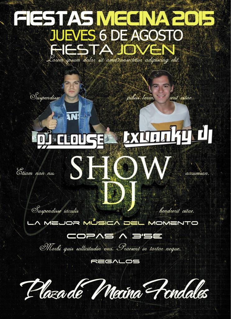 txuankydj's tweet photo. Comenzamos esta semana repleta de fiestas, el Jueves6 en Mecina Fondales!!
#ShowDj por #BeOneDjs
#Copas3'5€
#Regalos http://t.co/VFvUNDPUxa