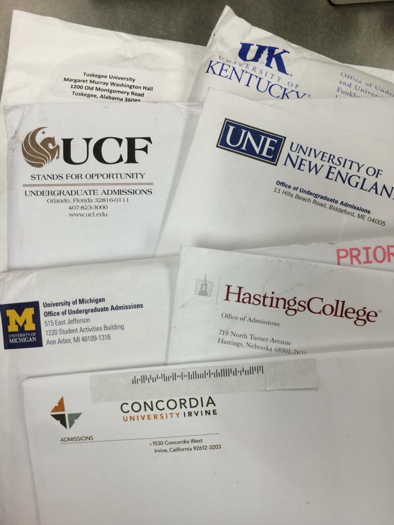 PoynterMS's tweet photo. Former 8th graders: your letters to universities paid off. The office is full of replies &amp; some sent a little swag! http://t.co/zGGlwXzCFv