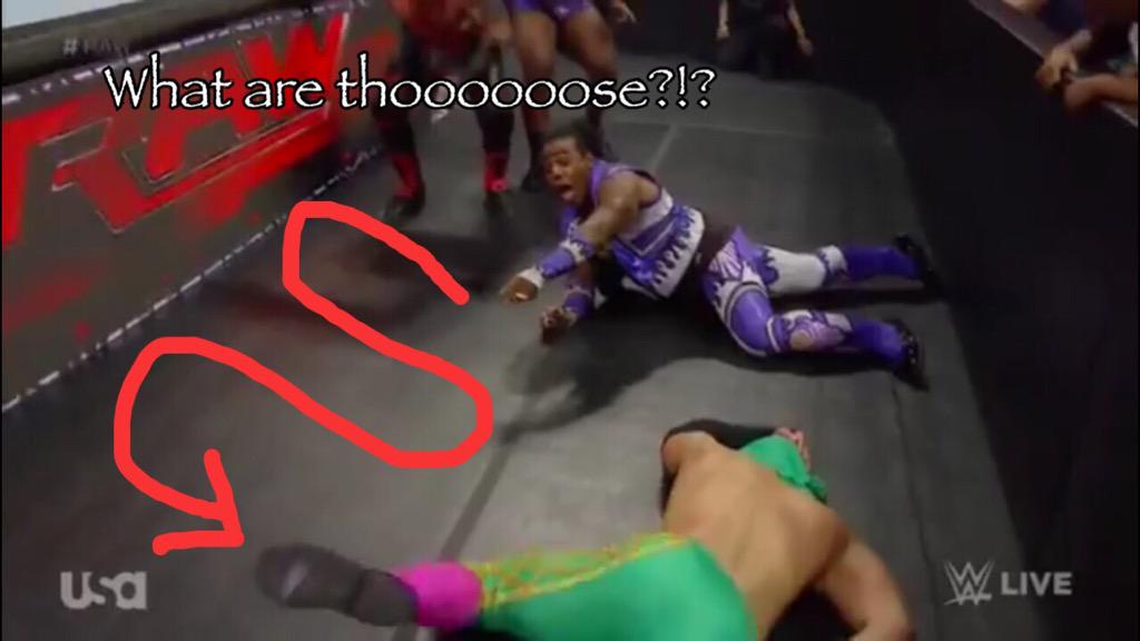 AustinCreedWins's tweet photo. This happened on #Raw last night in case you missed it.... @wwe #WhatAreThose. http://t.co/NkuiRzzhjo
