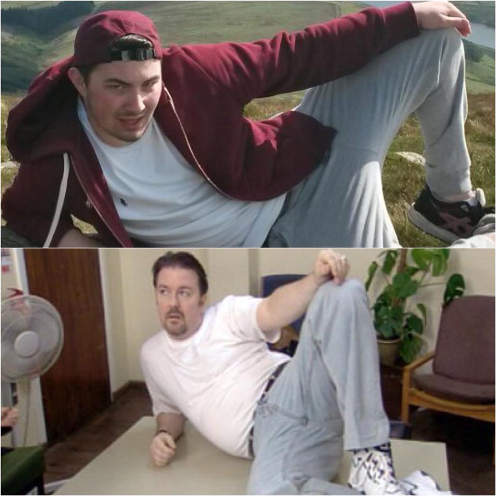 theoliveranwar's tweet photo. The modern day David Brent @joe_kewley #SameJoggers #SameBloke http://t.co/dG7qw4SB4I