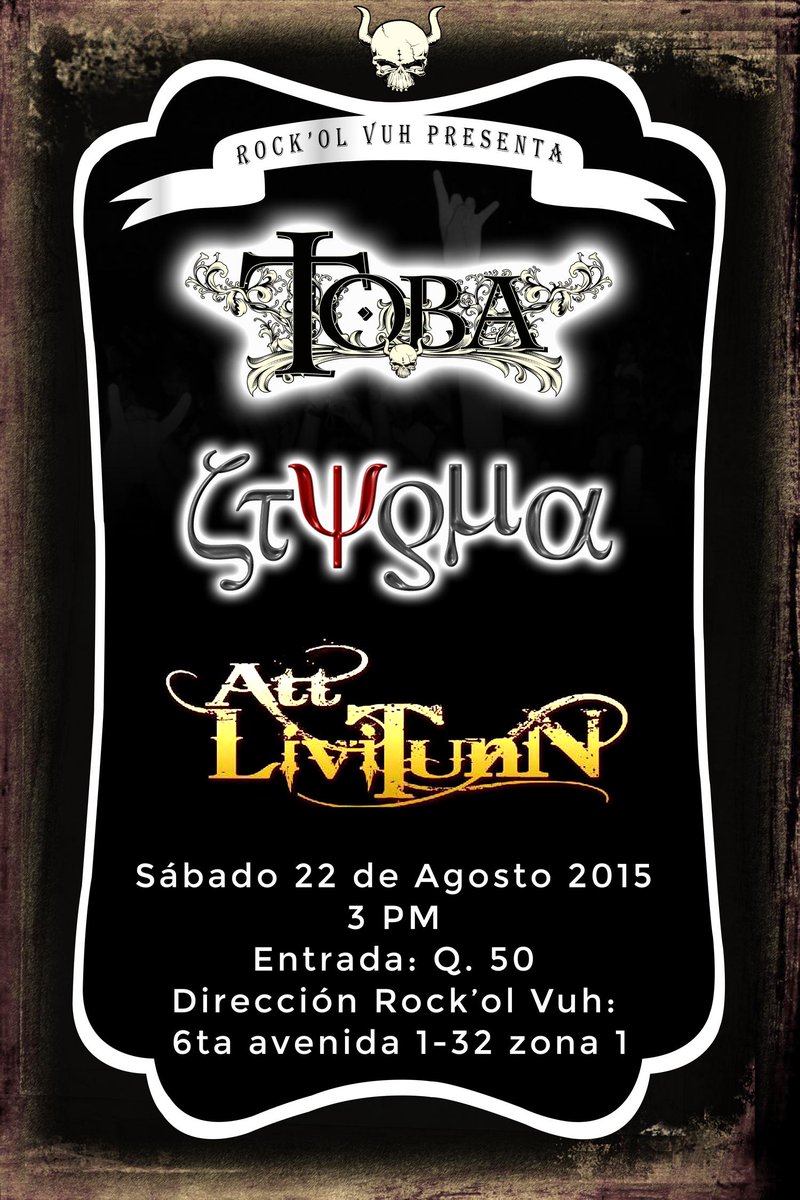 Sábado 22 de Agosto. Att Livitunn, Stygma y Toba en Rock´ol Vuh. lml -
