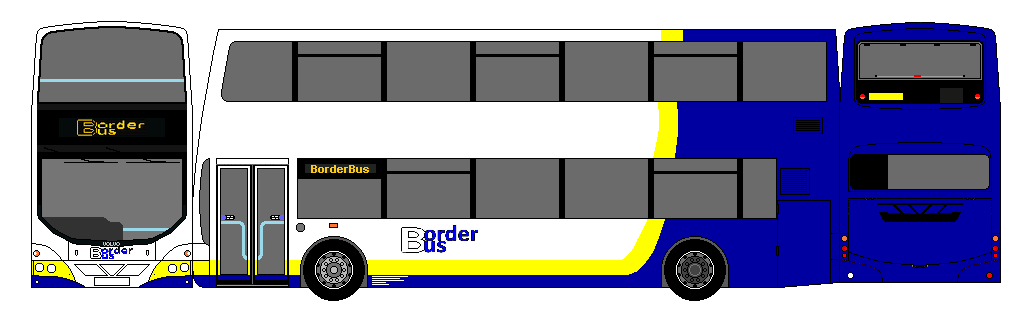 YarmouthBusPage's tweet photo. @BorderBus Decided to do a couple of double deckers in your livery :-) http://t.co/4225dYoZDv