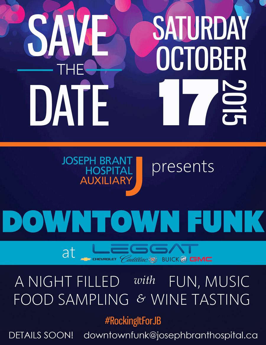 Jo_Brant's tweet photo. Save the date! On Oct. 17 join us for Downtown Funk. More details to come! @LeggatCadillac #BurlON #RockingItForJB http://t.co/qAweYCkXbp