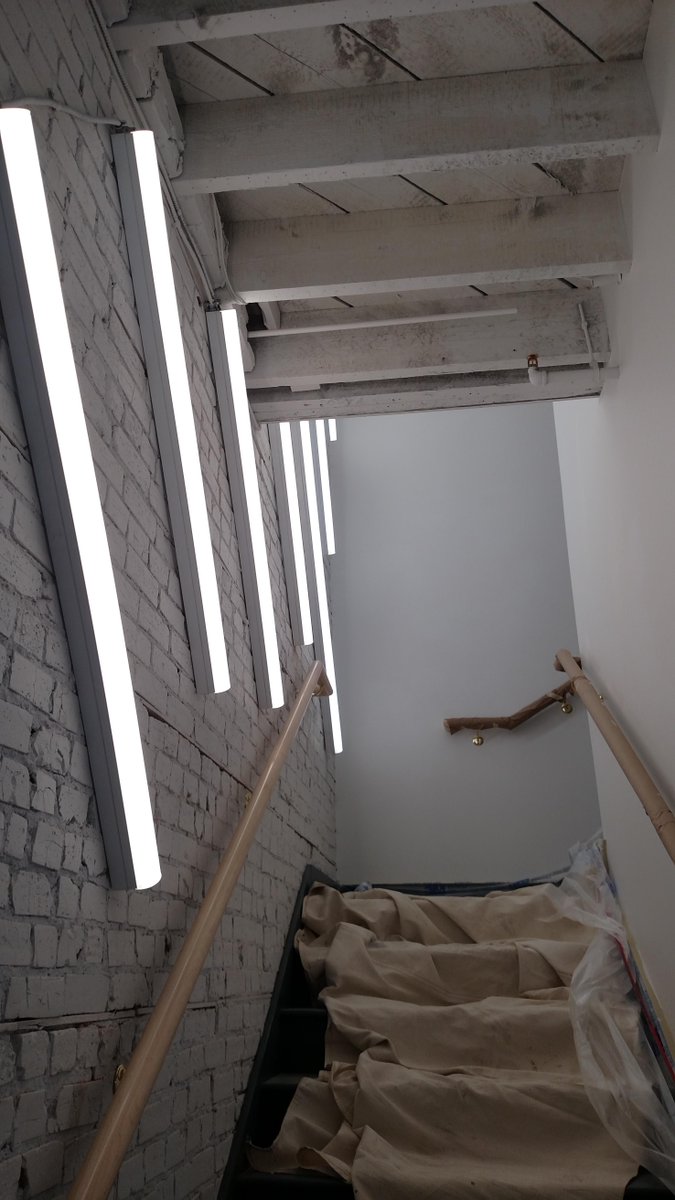 MattBergmannLEC's tweet photo. A unique take on lighting stairwells and areas between floors at our multiple story job in Minneapolis. http://t.co/l4devnyqWb
