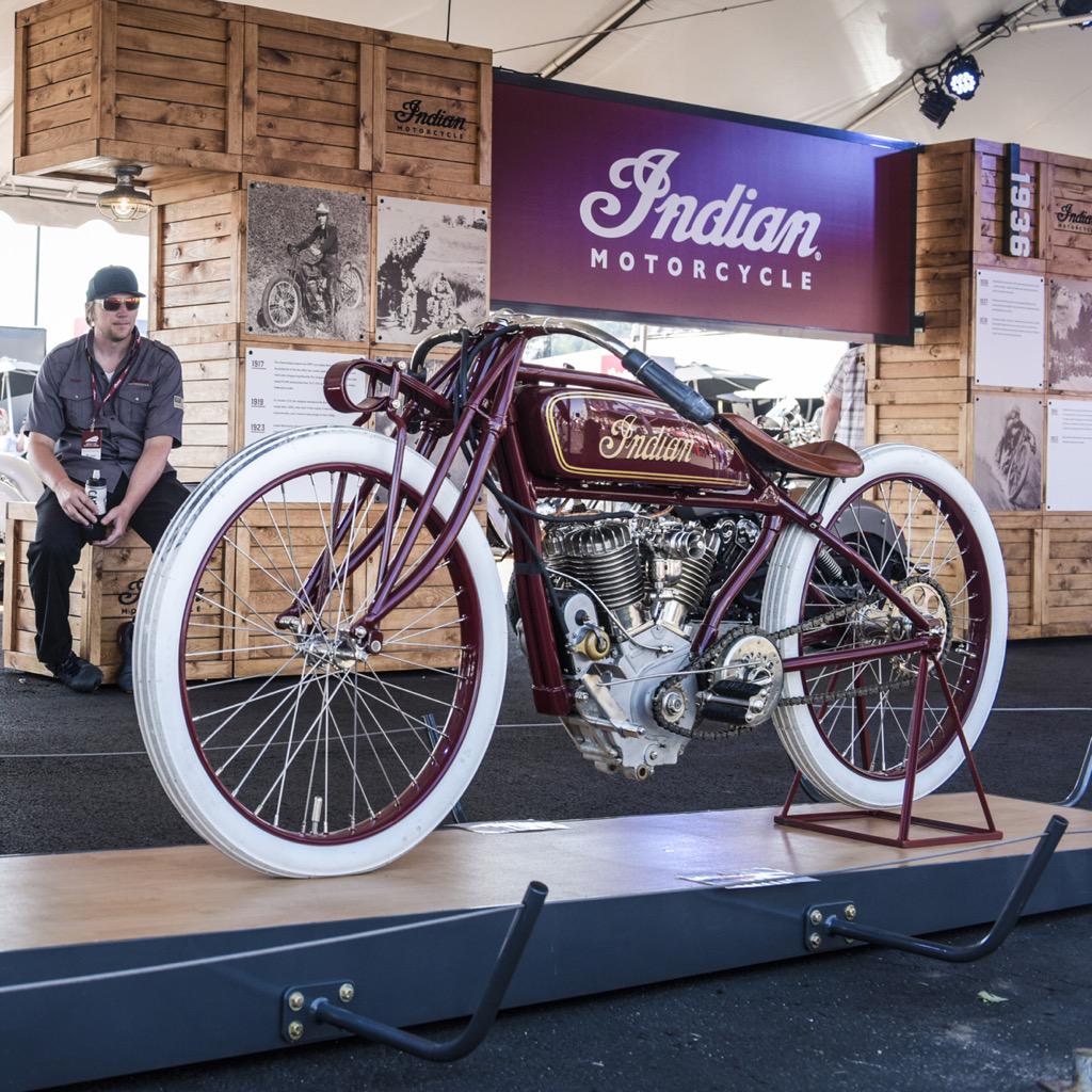 indianmotocycle's tweet photo. The 1920 Daytona Dirt Track Racer - a pure flathead powered racing machine. #IndianMotorcycle #Sturgis http://t.co/lDSUSW9T3K