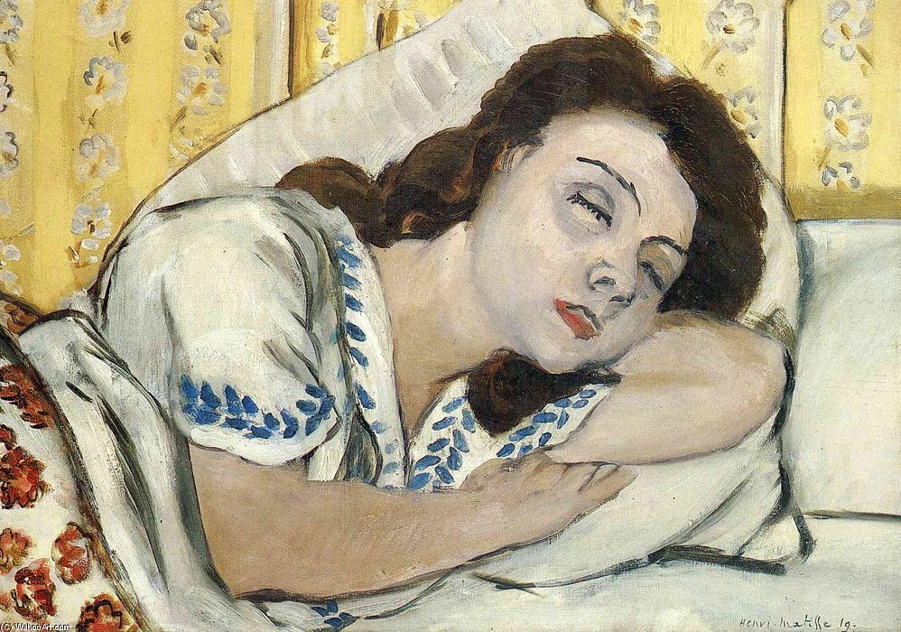 alacartemenus's tweet photo. ¡Que tengáis hermosos sueños, tuiter@s! Retrato de Marguerite dormida, de Henri Matisse. http://t.co/VIWrl13yAu