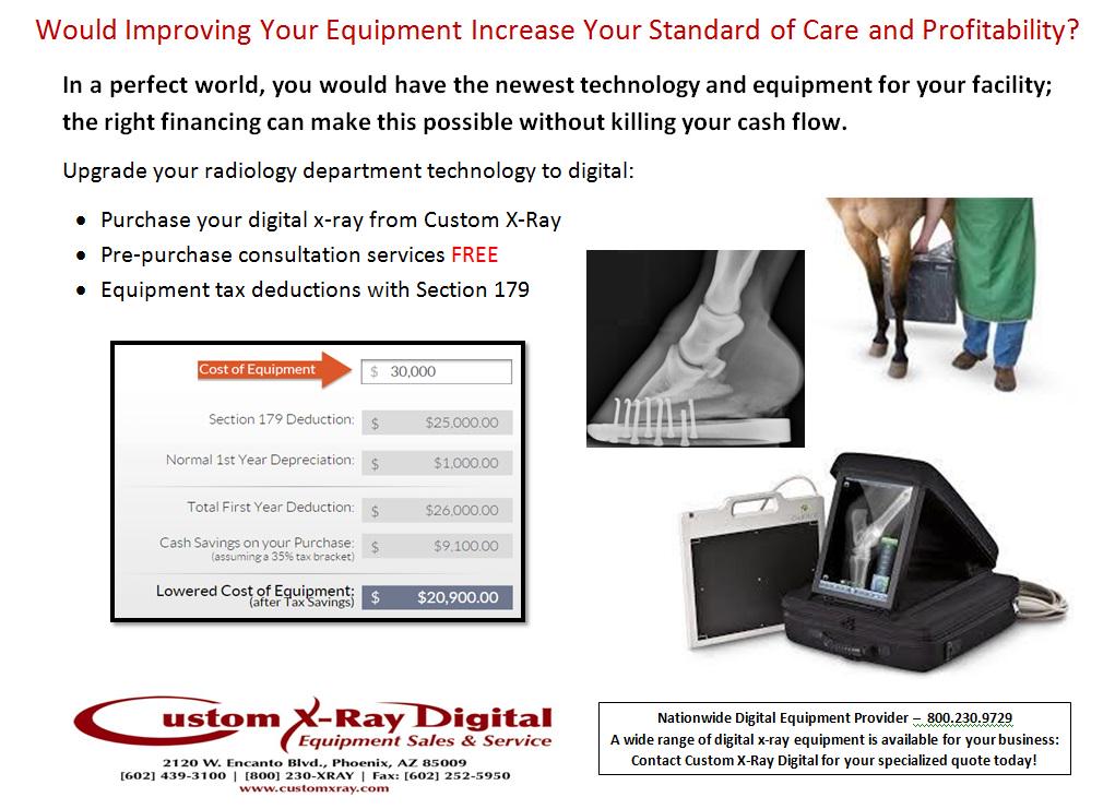 CustomXray's tweet image. Upgrade to digital: 
• Purchase x-ray equipment
• Pre-purchase consultation FREE
• Tax deductions with Section 179