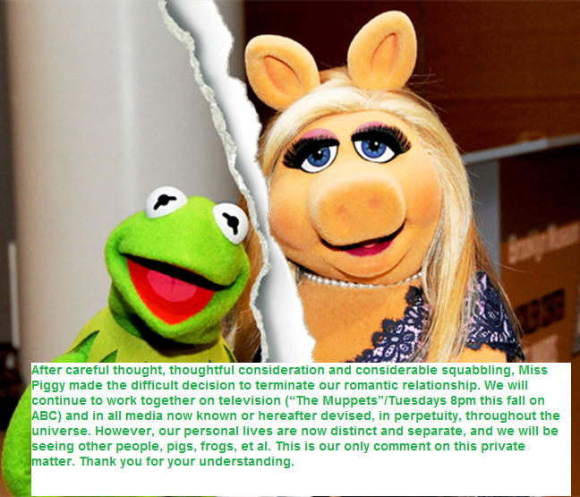 Kermit the Frog and Miss Piggy have used their official Facebook accounts t...