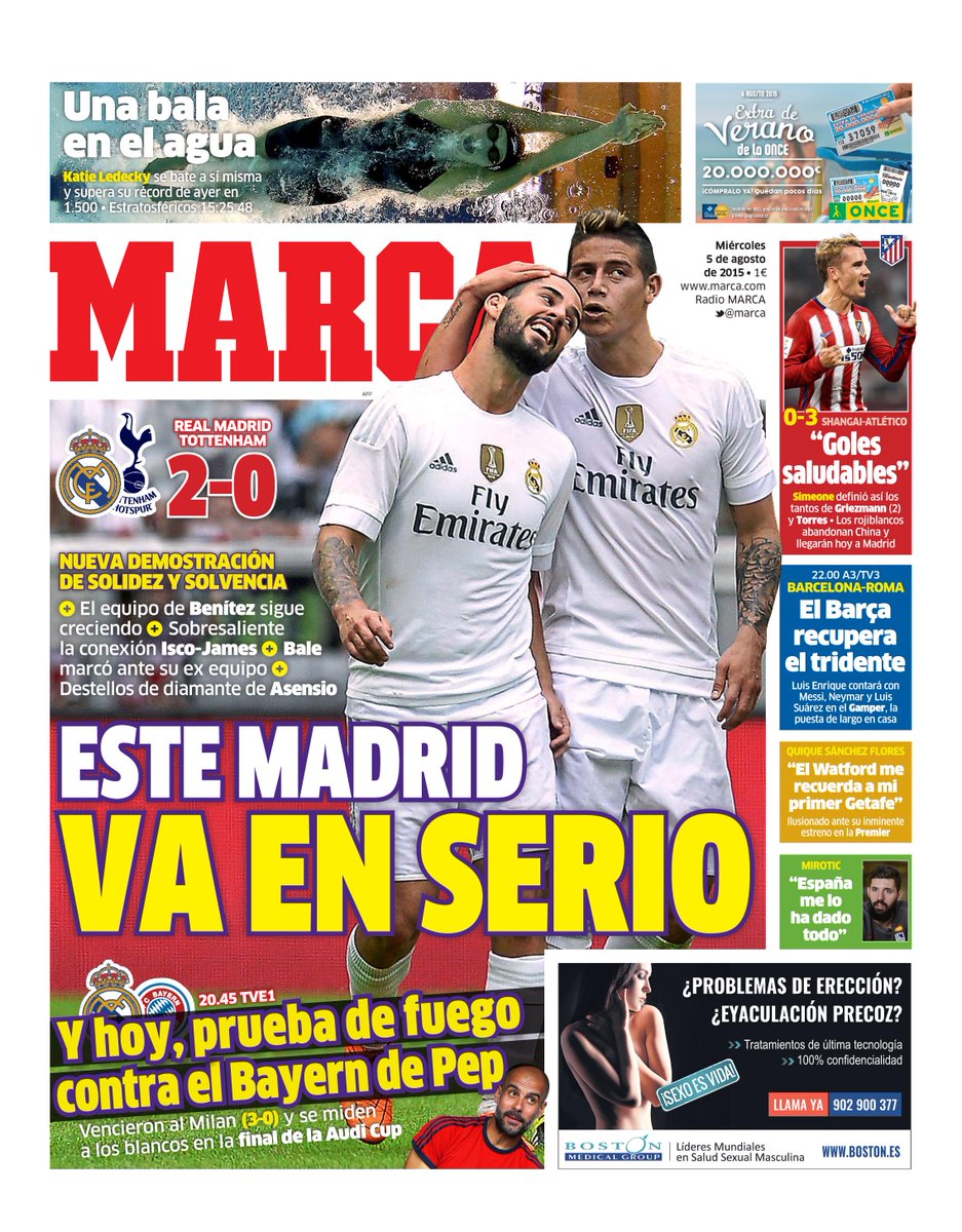 marca's tweet photo. 'Este Madrid va en serio' #LaPortada http://t.co/OqgYZ6u6uJ