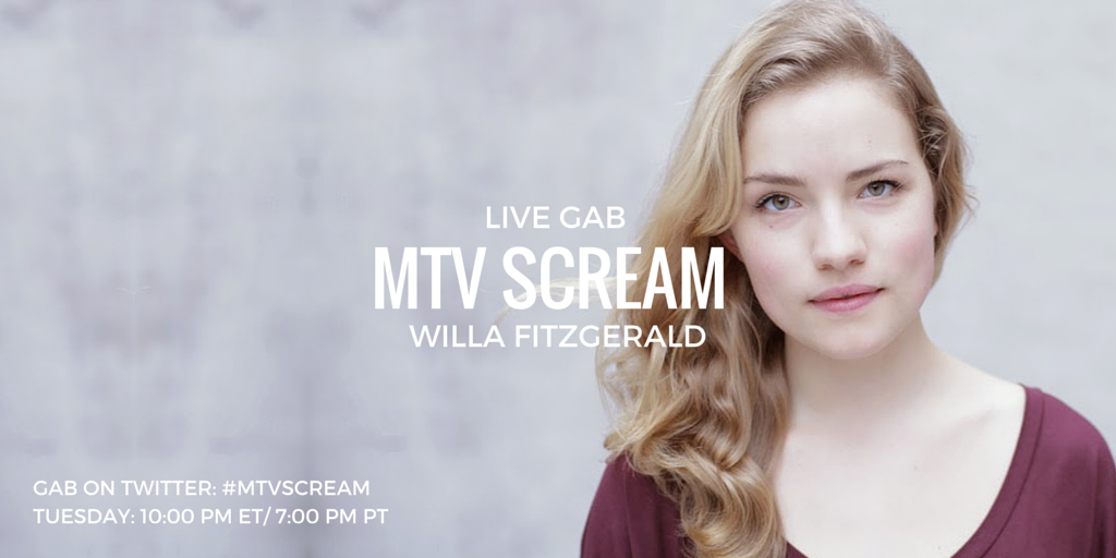 GabBoxTV's tweet image. Fans of @MTVScream! @willafitz is doing a Gab during tonight's episode at 10 PM ET. To follow along, use #MTVScream.