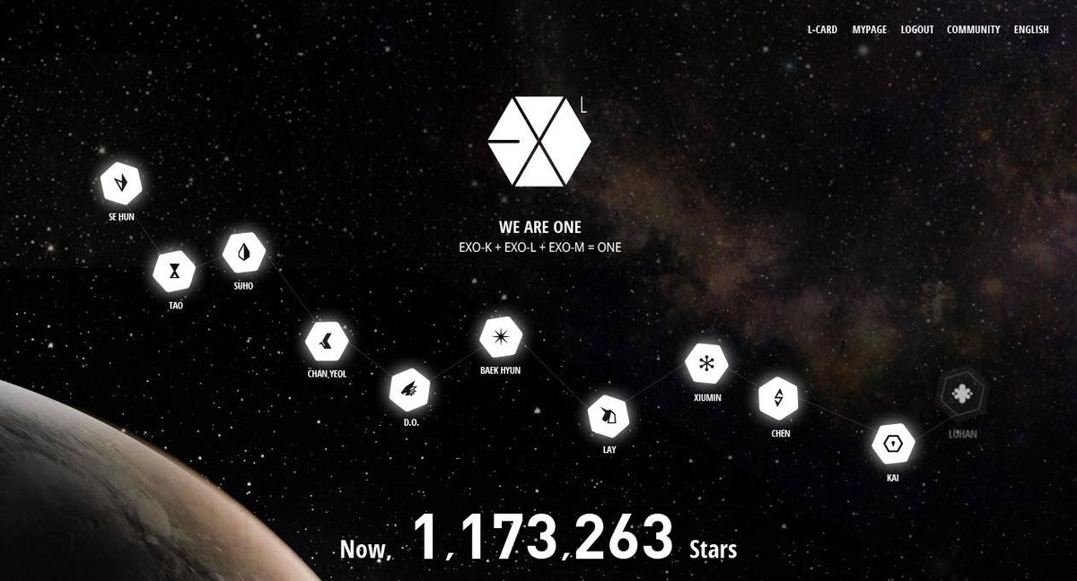 EXO_HBK's tweet photo. อายุครบ 1 ขวบ มีเหล่าดวงดาวเอลี่ 3.4 ล้านดวง พวกเราเติบโตขึ้นเรื่อยๆและมีจำนวนมากขึ้นเรื่อยๆ #EXOL1stAnniversary http://t.co/rkJTSb0loA