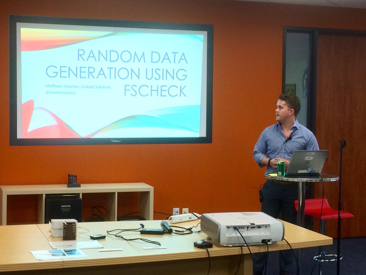 Time for <a href="/mattchawkins/">Matt Hawkins</a> talk on Random Data Generation with FsCheck! #fsharp