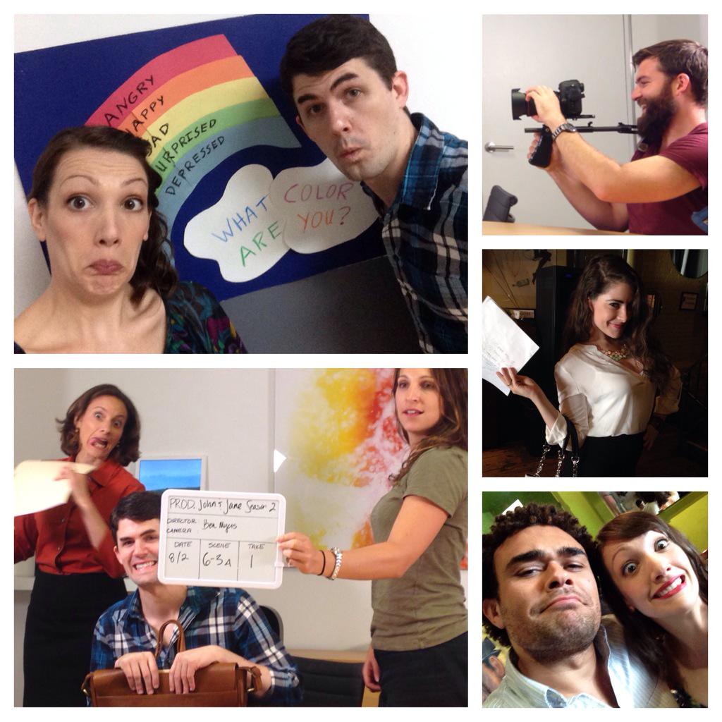 MeetJohnAndJane's tweet photo. These two "nobodies" stumbled back into your world and got even wackier! #season2 #webseries #stumblewithus #onset http://t.co/EYeomBlyYZ