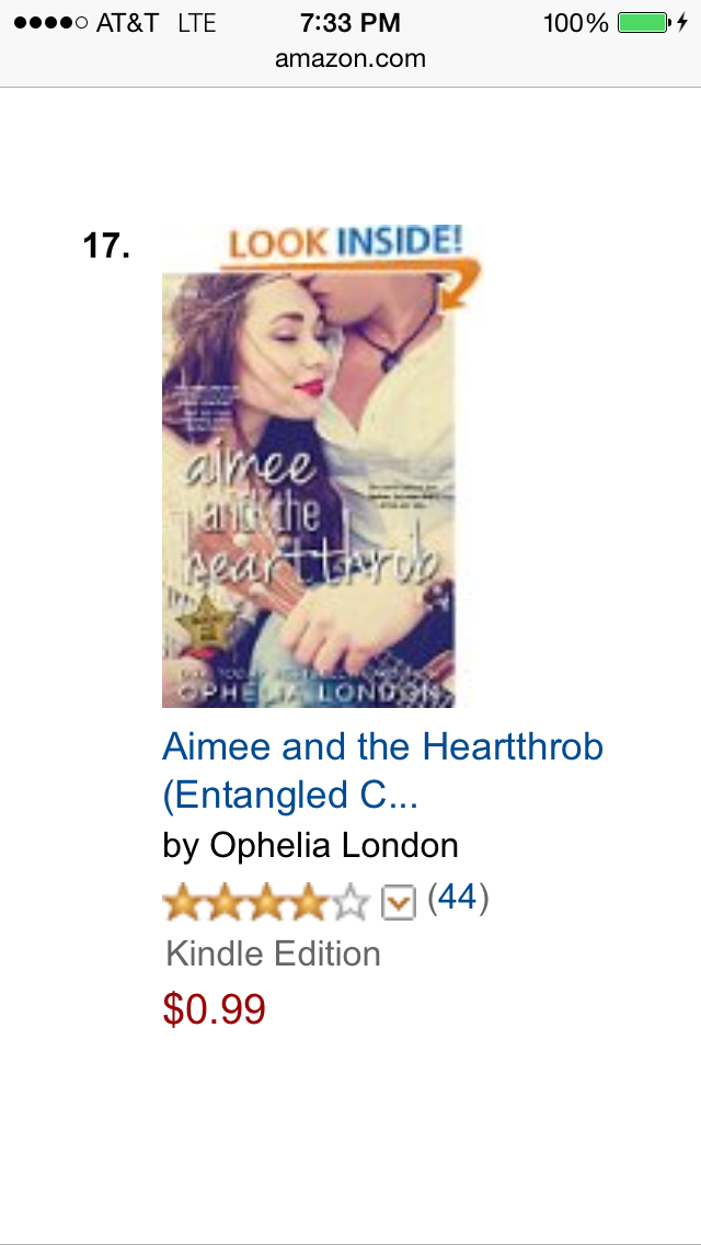 BackstagePassBk's tweet photo. We're so excited!!! AIMEE &amp; THE HEARTTHROB is hanging at #17 on Amz's best sellers list in Teen &amp; YA Contemp Rom! http://t.co/W2LBLNu6PA