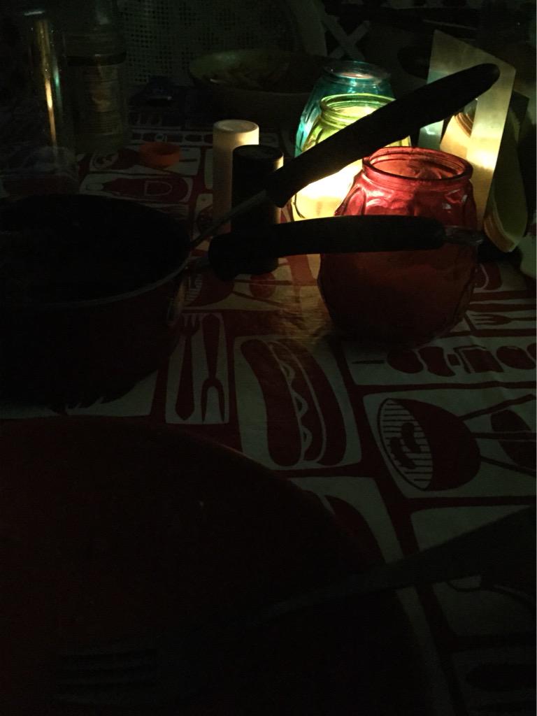 jessontheair's tweet image. Dinner in the dark. #Cranston #StillNoPower