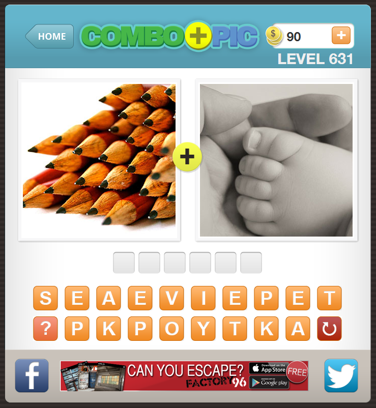 ComboPic's tweet photo. New Combo Pic levels! #combopic #piccombo
Can you solve this one? Play now on Facebook:
https://t.co/sdS39Ctwqp http://t.co/orVKLUnDKH