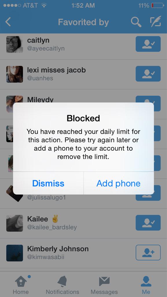 susshack's tweet image. Follow limit 😕